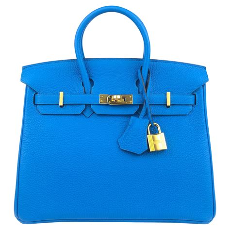 hermes blue handbag|blue birkin bag price.